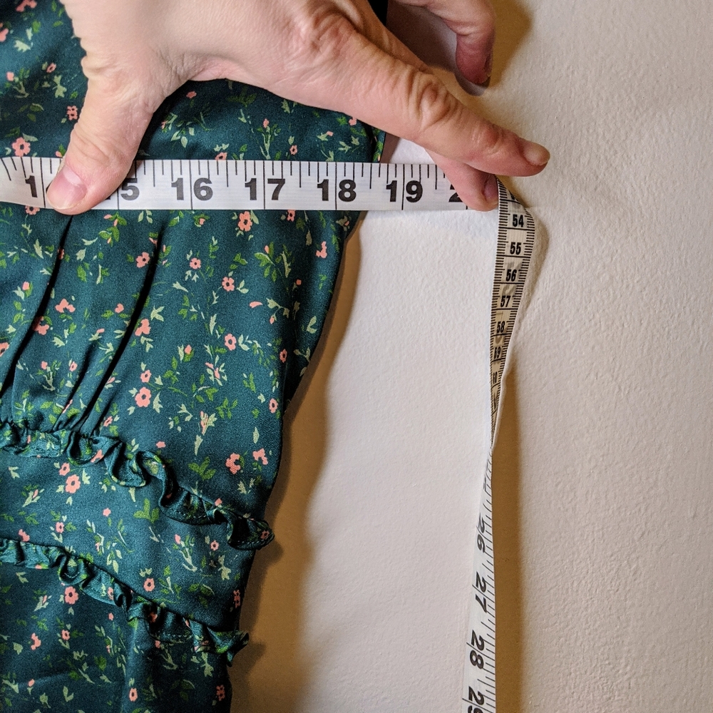 Reformation Emerald Floral V-Neck Blouse - Picture 12 of 13